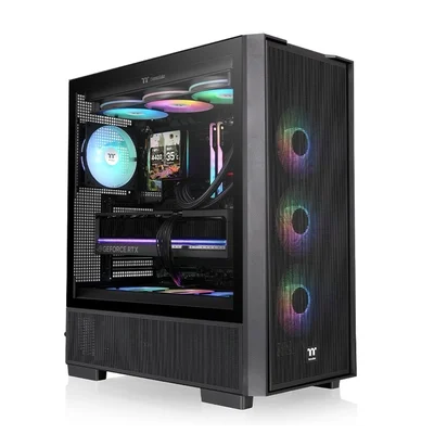 Кутия за компютър Thermaltake S380 TG ARGB Middle Tower, черен, прозрачен страничен капак