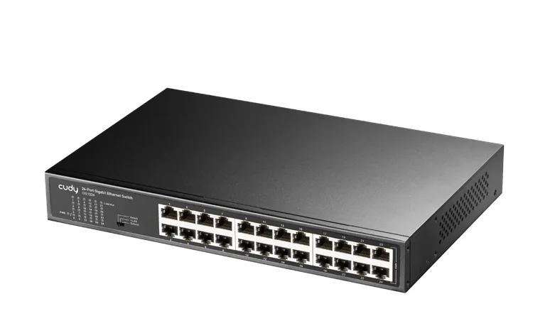 Cudy GS1024 24-Port Gigabit Metal Switch, 24 Gigabit RJ45 Ports, Rack-mountable Steel Case