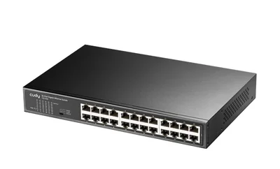 Cudy GS1024 24-Port Gigabit Metal Switch, 24 Gigabit RJ45 Ports, Rack-mountable Steel Case