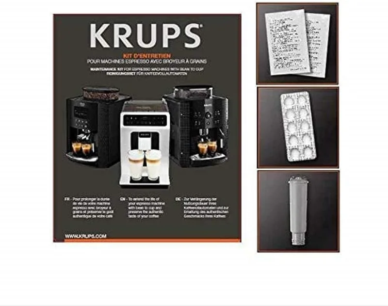 Krups XS530010 Maintenance Kit (2 Descaling Agent Packets, 10 Cleaning Tablets, 1 Filter Cartridge)