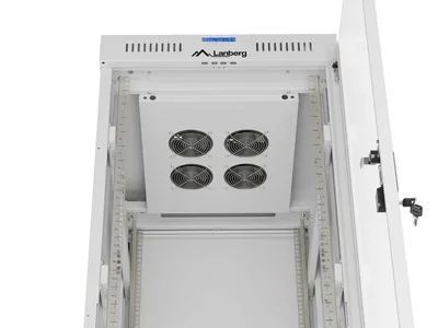 Комуникационен шкаф LANBERG – 32U/600x800, свободностоящ, 19", стъклена врата, сив