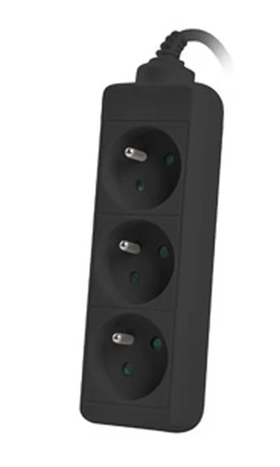 Lanberg power strip 3m, 3 sockets, french quality-grade copper cable, black