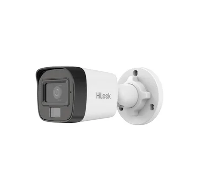 Камера за видеонаблюдение Hi-Look 2 MP Smart Hybrid Light MD 2.0 Bullet HIKVISION, 2.8mm, F1.6, IR, бяла светлина до 30m, H.265+, IP67, цифров WDR, 3D DNR, микрофон, 12VDC/PoE