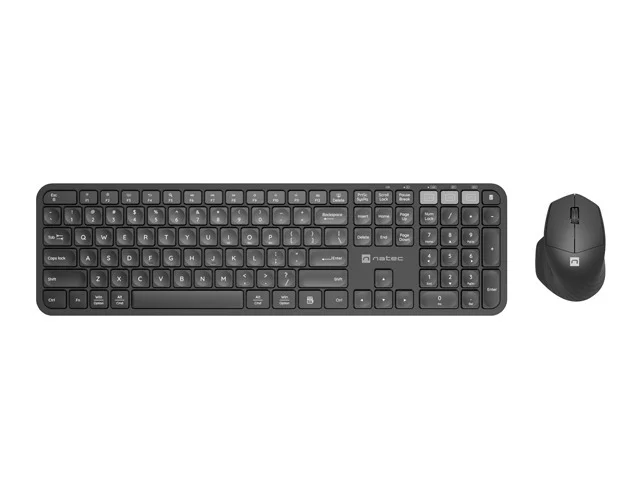 Комплект безжична клавиатура и мишка NATEC Octopus 2, US Layout, Bluetooth и 2.4 GHz, черен