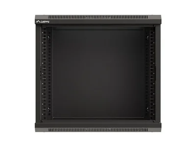 Lanberg rack cabinet 19" wall-mount 9U/540x350 (flat pack) with glass door black