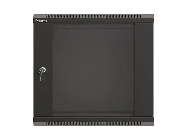 Lanberg rack cabinet 19" wall-mount 9U/540x350 (flat pack) with glass door black
