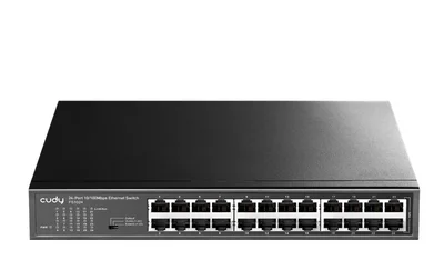 Cudy FS1024 24-Port 10/100 Mbps Metal Switch, 24 10/100 Mbps RJ45 Ports, Rack-mountable Steel Case