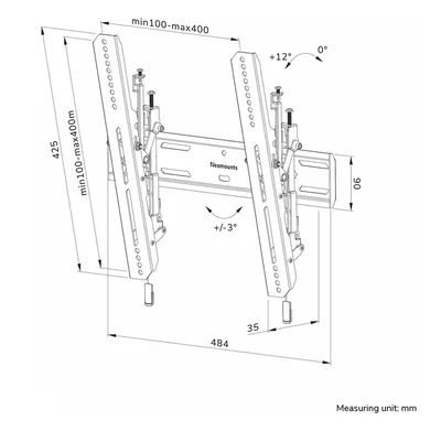 Neomounts Level-850 TV mount wall 40-75" - tiltable - lockable - fast installation