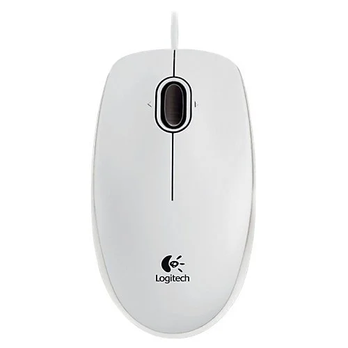 LOGITECH B100 Corded Mouse - WHITE - USB - B2B
