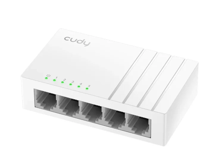 Cudy FS105D 5-Port 10/100 Mbps Desktop Switch, 5 10/100M RJ45 Ports, Desktop Plastic Case