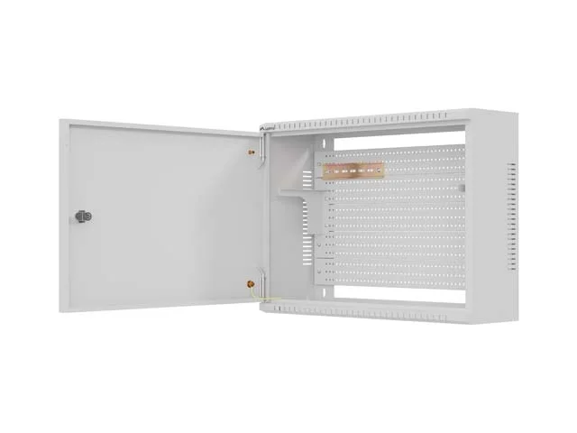 Комуникационен шкаф LANBERG – TPR, 10" & 19", 3U, 560 x 420 x 180 mm, с мрежест панел, сив