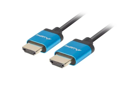 HDMI кабел Lanberg V2.0 4K, 1m, тънък, черен