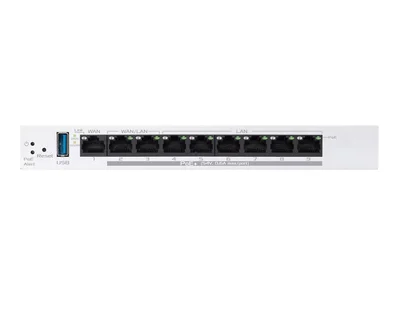 Asus Business Gigabit PoE+ VPN Wired Router, ExpertWiFi EBG19P, 8 PoE+ ports, 123W, 1 gigabit WAN+2 gigabit WAN/LAN, USB 3.2, PoE centralized control, SDN, guest portal, Multi-WAN, Commercial-Grade Network Security & VPN, wall mounting,White