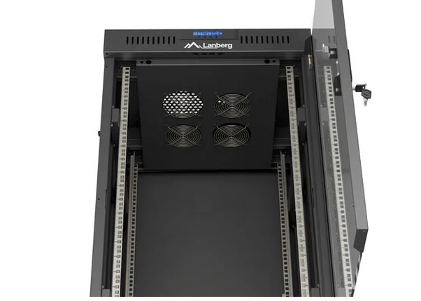 Lanberg Rack Cabinet 19" Free-Standing 22U/600X600 (FlAT Pack) With Glass Door LCD Black V2
