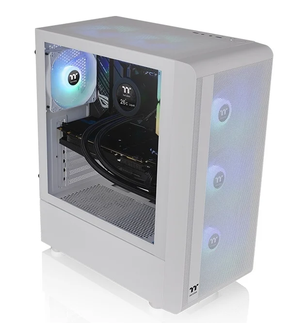 Кутия за компютър Thermaltake S200 TG Snow Middle Tower Бял