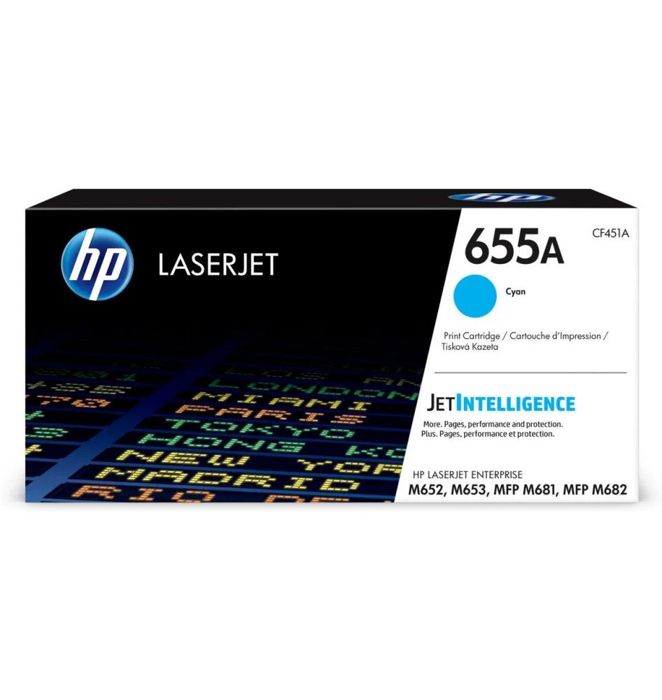 HP 655A Cyan Original LaserJet Toner Cartridge (CF451A)