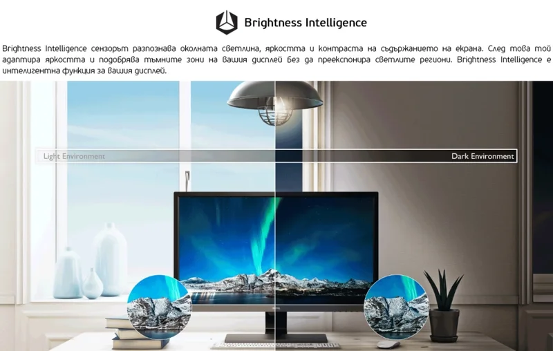 Монитор BenQ GW2283 21.5" IPS LED 1920x1080 5ms, 250cd/m2, 1000:1, 60Hz, говорители, Flicker-free, Slim Bezel, Черен