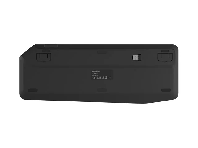 Клавиатура NATEC Turbot 2, безжична, с тъчпад, US, X-Scissors, BT, 2.4GHz, черна/сива