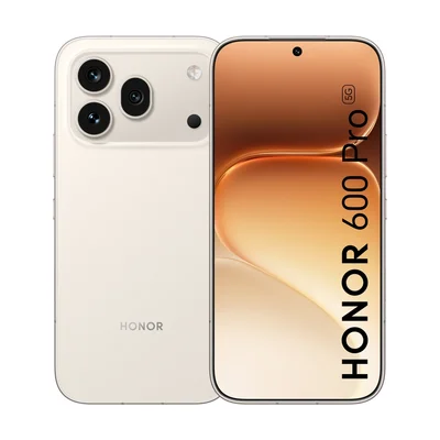Смартфон HONOR 600 Pro 6.57" 120Hz AMOLED, Snapdragon 8 Elite, 12GB RAM, 512GB, 200MP+50MP+12MP/50MP, 6400mAh, Android 16, Golden White
