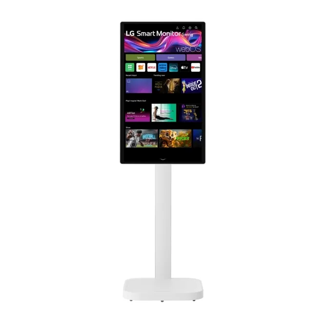 Монитор LG 32U889SA-W 31.5" IPS 4K UHD Touch Smart webOS, HDR10, DCI-P3 95%, 3x USB-C (PD 65W), 2x HDMI, Въртяща се стойка, Бял