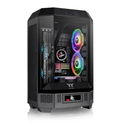 Кутия за компютър Thermaltake Tower 300 Black Micro Tower, прозрачен страничен капак