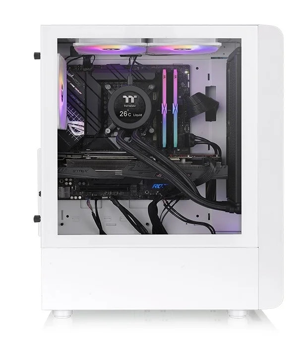 Кутия за компютър Thermaltake S200 TG Snow Middle Tower Бял