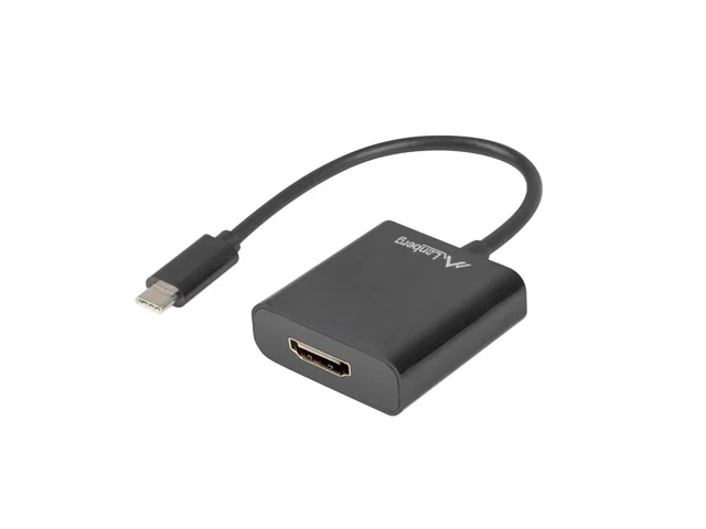 Адаптер USB-C (мъжки) към HDMI (женски) Lanberg 15 см, черен