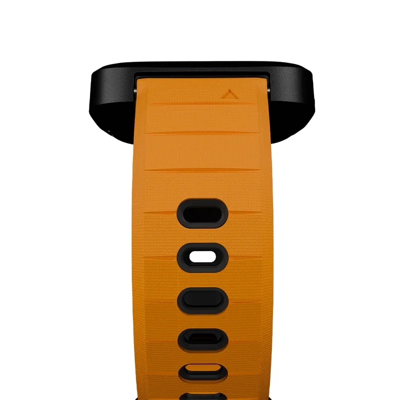 HiFuture Pilot-S Orange, Bio-Color Injection, Powder Metallurgy Stainless Steel Buckle, Solid Silicone, Unique Patterns, Fit Size: 22mm