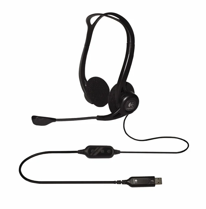 Слушалки Logitech PC960 кабелни стерео черни USB