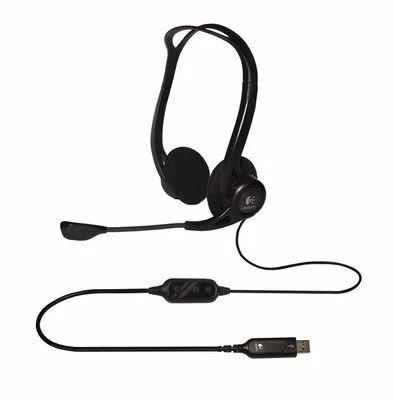 Слушалки Logitech PC960 кабелни стерео черни USB