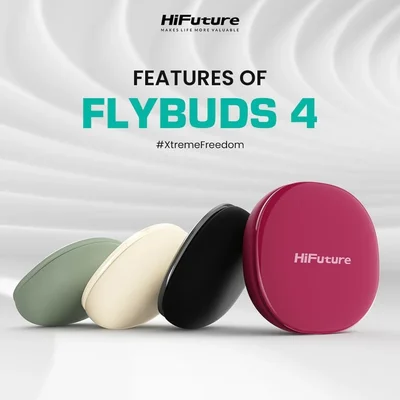 HiFuture FlyBuds 4 ANC Matcha Green, Active Noise Cancelling, 4 MICS ENC, Wireless 5.4, Up to 10 Hours Battery Life by one charge, IPX5, Ultra Bass, Up to 35 Hours Battery Life Combined