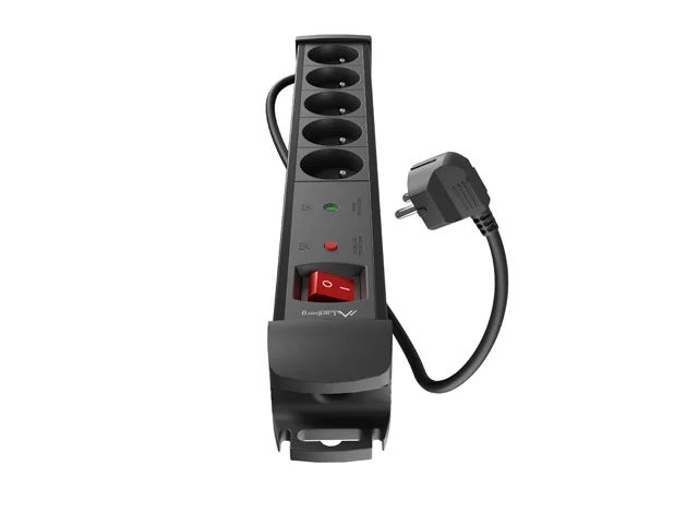 Разклонител с защита Lanberg SP1 5M, 5 френски гнезда, черен