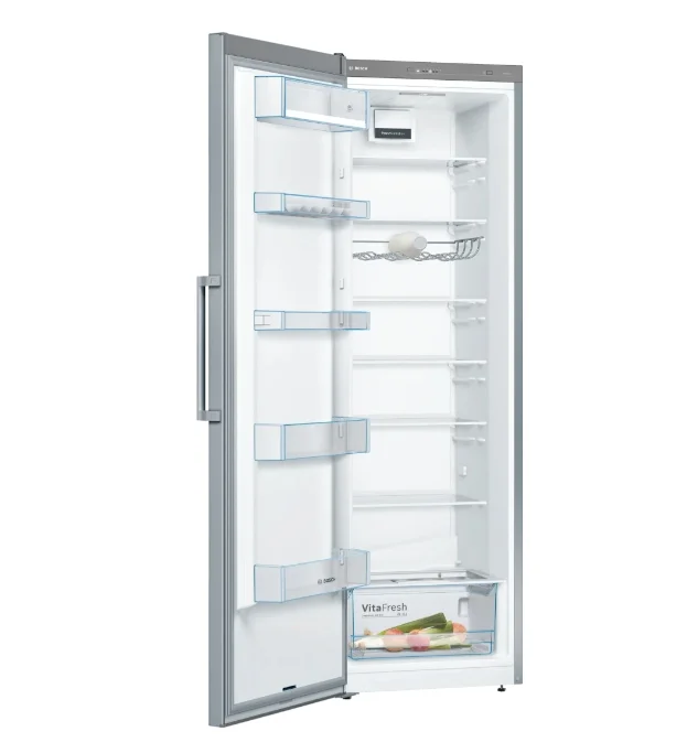 Bosch KSV36FIEP SER4, FS refrigerator, E, 186/60/65cm, 346l, 39dB, VitaFresh, EasyAccess shelves, SuperCooling, fan, display, handle, Stainless steel with fingerprint protection