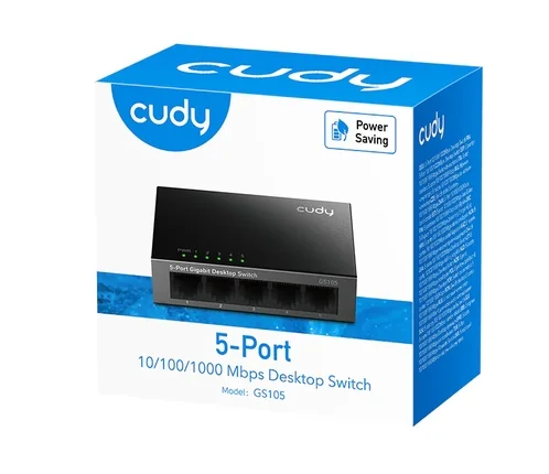 Cudy GS105 5-Port Gigabit Metal  Switch, 5 10/100/1000M RJ45 Ports, Desktop Metal Case