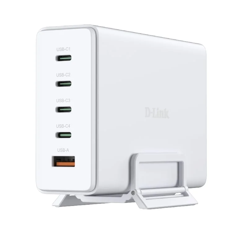 Зарядно устройство D-LINK 240W GaN, USB-C/USB-A, бързо зареждане, бяло