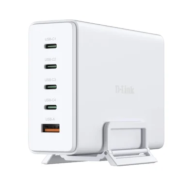 Зарядно устройство D-LINK 240W GaN, USB-C/USB-A, бързо зареждане, бяло