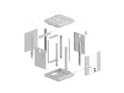 Lanberg rack cabinet 10" wall-mount 9U/300x300 (flat pack) with glass door grey