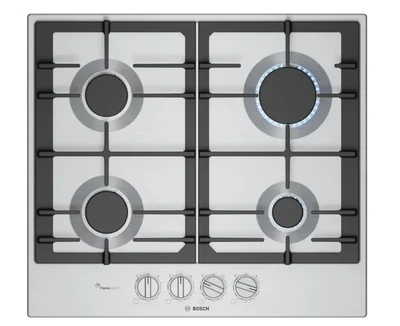 Bosch PCP6A5I90, SER6, Gas hob, 4 zones, Wok burner, 9 power levels, FlameSelect new, Easy cleaning, inox, 60cm