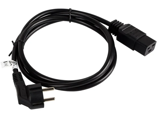 Захранващ кабел LANBERG – CEE 7/7 към IEC 320 C19, 1.8m, 16A, черен