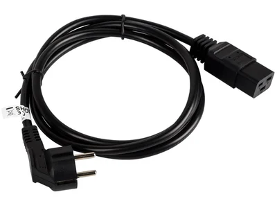 Захранващ кабел LANBERG – CEE 7/7 към IEC 320 C19, 1.8m, 16A, черен