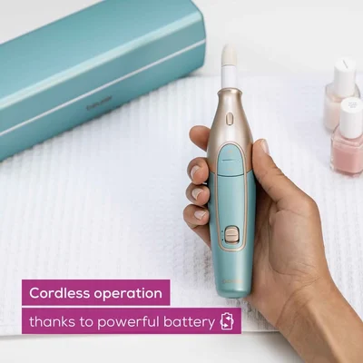 Beurer MP 84 Premium Manicure/pedicure set, 10 attachments, 3 speed levels, Ergonomic design and bright LED light, Lithium ion battery, with practical charging and storage case