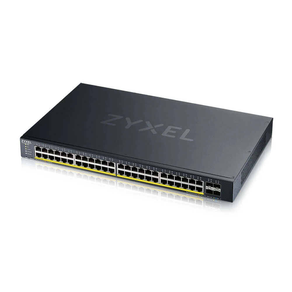 ZyXEL  XGS1935-52HP, 52 Port Lite-L3 Smart Managed PoE Switch, 48x Gigabit PoE and 4x 10G SFP+, hybrid mode, standalone or NebulaFlex Cloud, 375 Watt PoE
