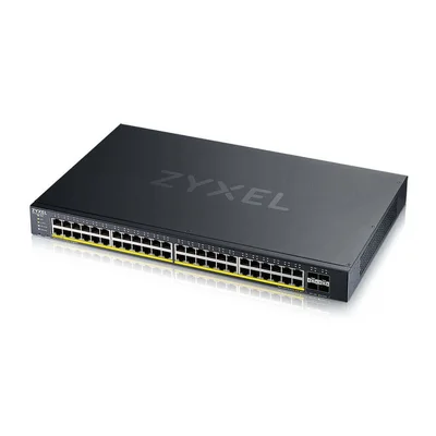ZyXEL  XGS1935-52HP, 52 Port Lite-L3 Smart Managed PoE Switch, 48x Gigabit PoE and 4x 10G SFP+, hybrid mode, standalone or NebulaFlex Cloud, 375 Watt PoE