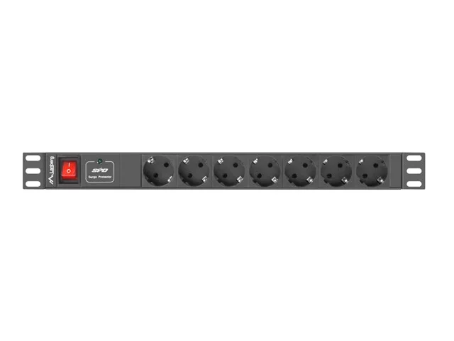 Lanberg power distribution unit (PDU) 19"1U 10A 7 SOCKETS SCHUKO 2M, black