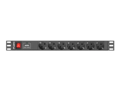 Lanberg power distribution unit (PDU) 19"1U 10A 7 SOCKETS SCHUKO 2M, black