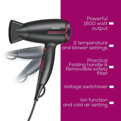 Сешоар Beurer HC 25 LE 2025 1600W Йонизираща функция Черен