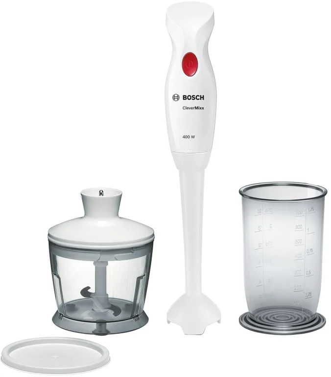 Bosch MSM14200, Blender, CleverMixx, 400 W, Included transparent jug & chopper, White, deep red
