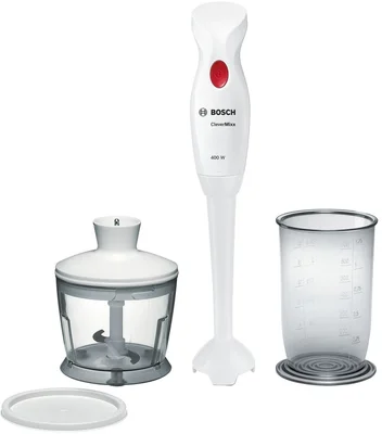 Bosch MSM14200, Blender, CleverMixx, 400 W, Included transparent jug & chopper, White, deep red