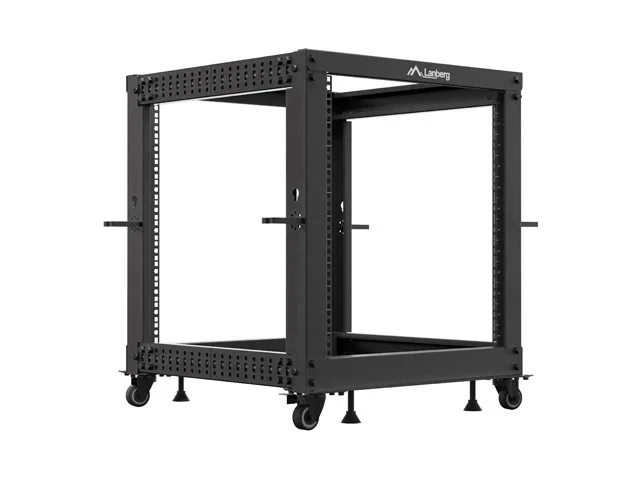 Lanberg open rack 19" 12U 600x600-1100 adjustable, black