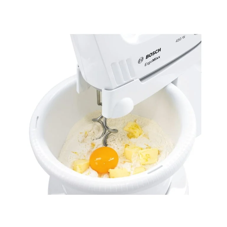 Bosch MFQ36400, Hand mixer, 450 W, 5 speed settings, additional pulse/turbo setting, white/grey